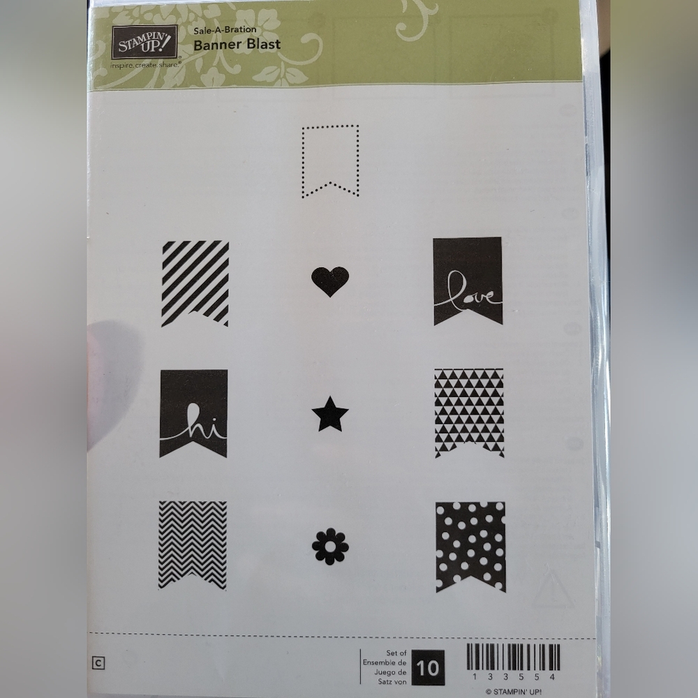 Stampin Up Photopolymer Banner Blast Set of 10 Stamps